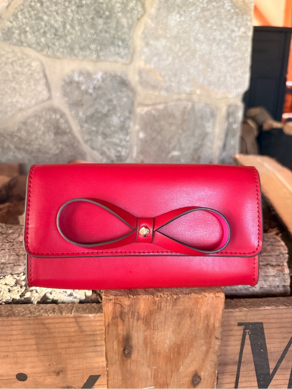 Kate Spade red bow leather belt bag